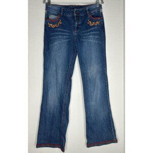 Mary-Kate And Ashley Jeans Girls 16 Blue Bootcut Embroidered Western Rhinestone